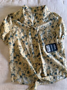 Women’s Kuhl Short-Sleeve Floral Button-Up Shirt - Yellow/Blue